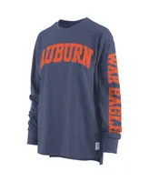 Women's Pressbox Navy Auburn Tigers Plus Two-Hit Canyon Long Sleeve T-shirt