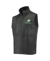 Men's Gray Miami Dolphins Houston Fleece Full-Zip Vest