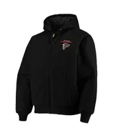 Men's Dunbrooke Black Atlanta Falcons Dakota Cotton Canvas Hooded Jacket