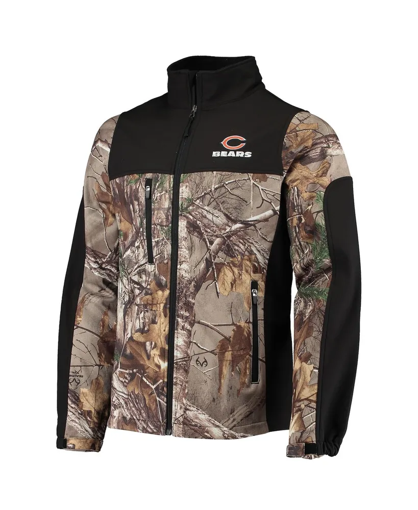 Men's Dunbrooke Realtree Camo and Black Chicago Bears Circle Hunter Softshell Full-Zip Jacket