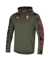 Men's Under Armour Olive Texas Tech Red Raiders Freedom Quarter-Zip Pullover Hoodie