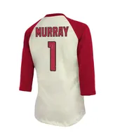 Women's Fanatics Kyler Murray Cream, Cardinal Arizona Cardinals Player Raglan Name and Number 3/4-Sleeve T-shirt