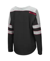 Women's Colosseum Black Nebraska Huskers Trey Dolman Long Sleeve T-shirt