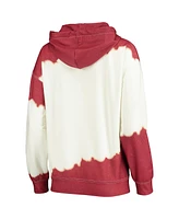 Women's Gameday Couture White, Cardinal Iowa State Cyclones For The Fun Double Dip-Dyed Pullover Hoodie