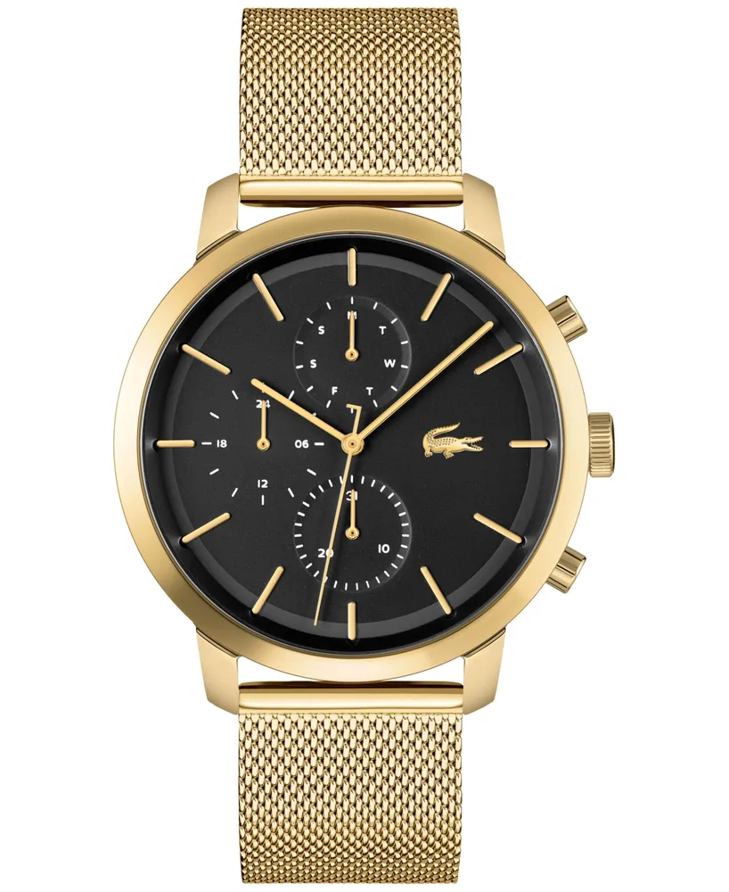 Lacoste Men's Replay Gold-Tone Mesh Bracelet Watch 44mm