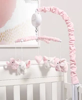 The Peanutshell Baby Crib Mobile for Girls, Pink Elephant, Musical