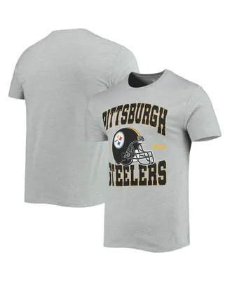 Men's Heathered Gray Pittsburgh Steelers Helmet T-shirt