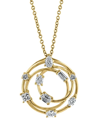 Effy Diamond Multi-Cut Multi-Circle 18" Pendant Necklace (5/8 ct. t.w.) in 14k Gold