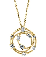 Effy Diamond Multi-Cut Multi-Circle 18" Pendant Necklace (5/8 ct. t.w.) in 14k Gold