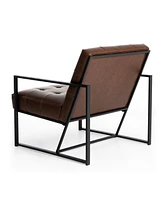 Glitzhome Modern Leatherette Accent Armchair with Frame, Set of 2, 29.25"