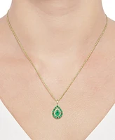 Sapphire (1-1/2 ct. t.w.) & Diamond (1/10 Teardrop 18" Pendant Necklace 14k Gold (Also Emerald and Ruby)