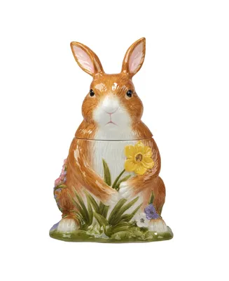 Certified International Easter Garden 3D Bunny 12" Cookie Jar