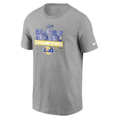Men's Nike Heather Charcoal Los Angeles Rams 2021 Super Bowl Champions Locker Room Trophy Collection T-Shirt