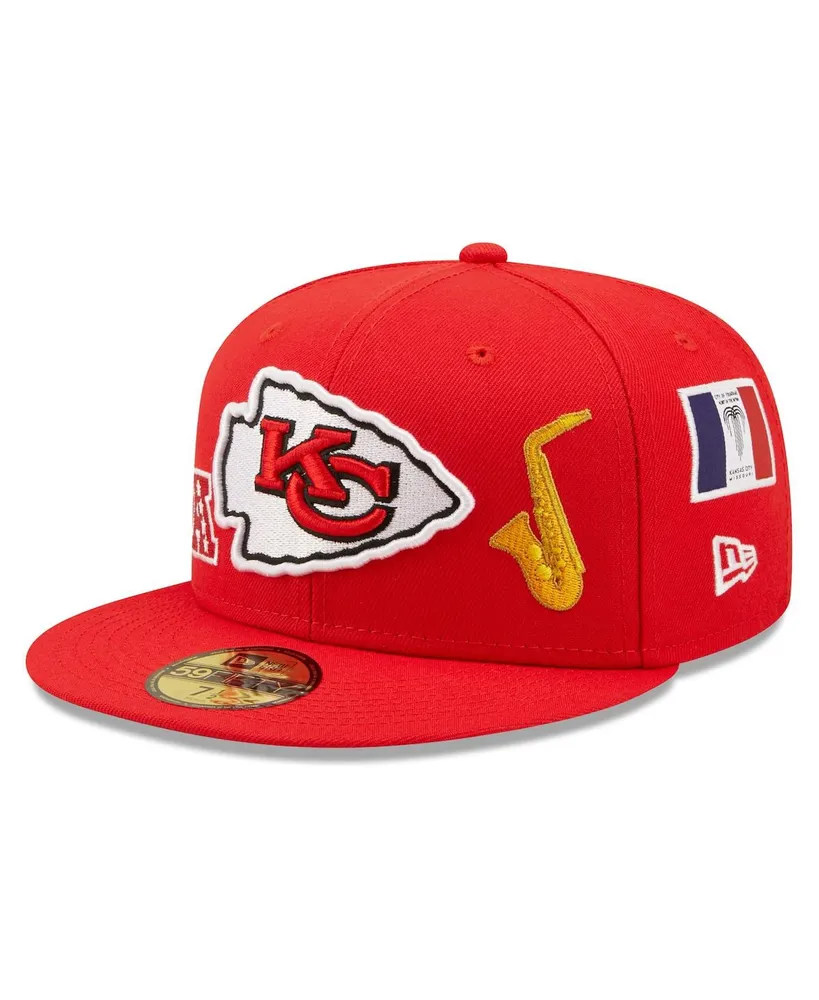 Men's New Era Red Kansas City Chiefs Team Local 59FIFTY Fitted Hat