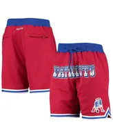 Men's Mitchell & Ness Red New England Patriots Just Don Gold Rush Shorts