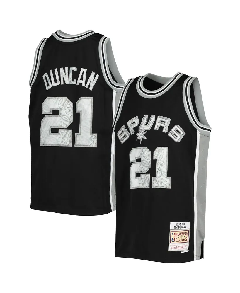 Big Boys Mitchell & Ness Tim Duncan Black San Antonio Spurs Hardwood Classics 75th Anniversary Diamond Jersey