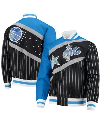 Men's Orlando Magic Black Mitchell & Ness Hardwood Classics 75th Anniversary Authentic Warmup Full-Snap Jacket