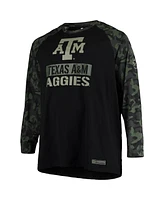 Men's Colosseum Black, Camo Texas A&M Aggies Oht Military-Inspired Appreciation Big and Tall Raglan Long Sleeve T-shirt