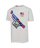 Big Boys White Team Usa Luge Scattered Swatch T-shirt