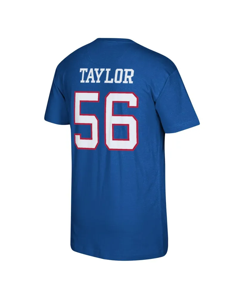 Men's Mitchell & Ness Lawrence Taylor Royal New York Giants Retired Player Logo Name and Number T-shirt