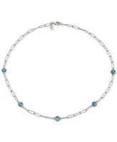 Swiss Blue Topaz Paperclip Link 18" Statement Necklace (4 ct. t.w.) Sterling Silver (Also Amethyst & Citrine)