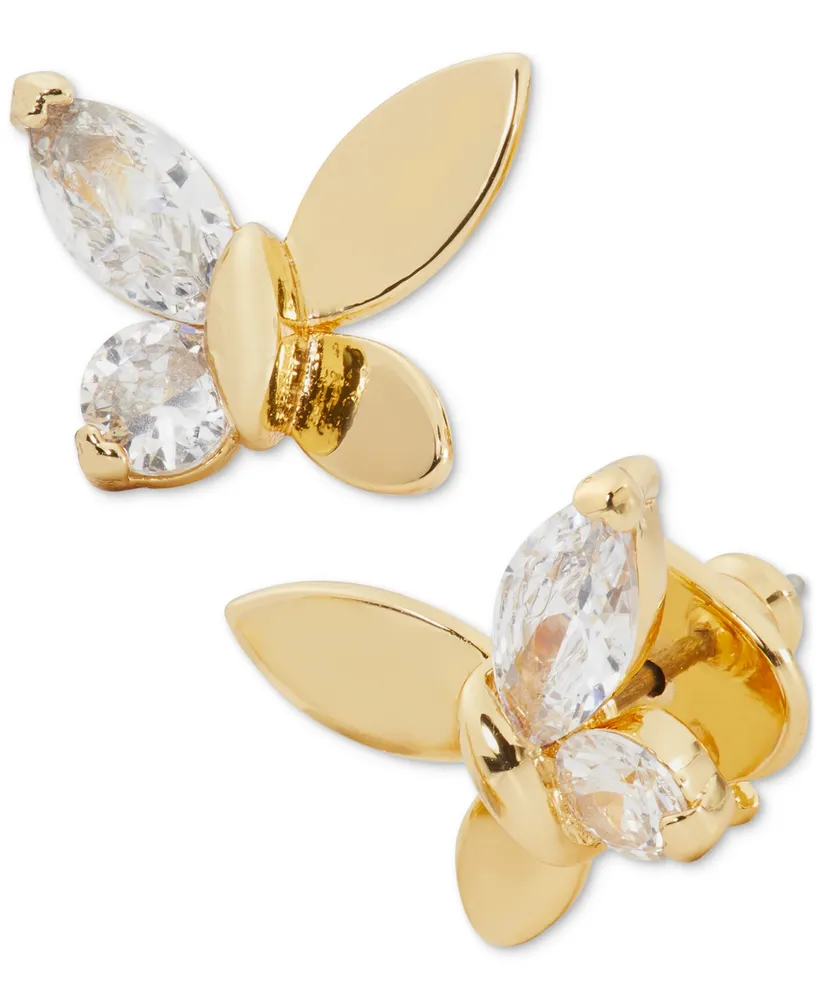 Kate Spade New York Gold-Tone Cubic Zirconia Butterfly Stud Earrings