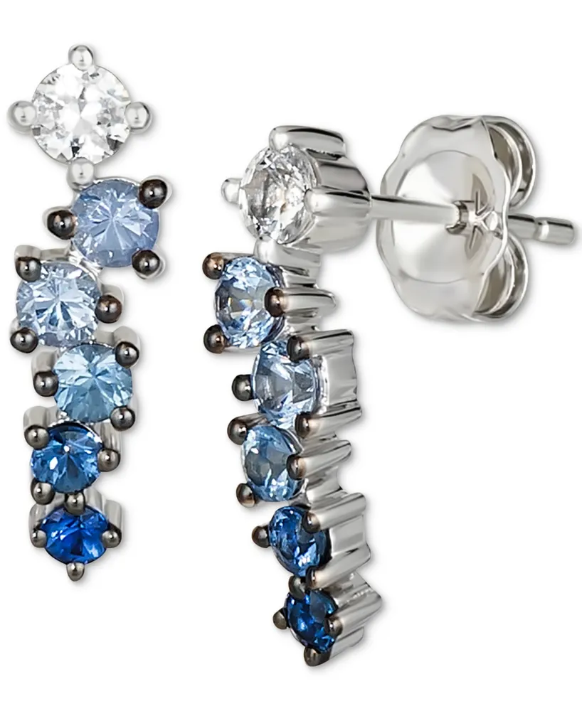 Le Vian Denim Ombre (5/8 ct. t.w.) & White Sapphire (1/5 ct. t.w.) Stud Earrings in 14k White Gold
