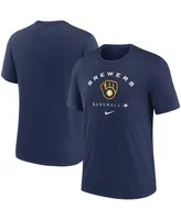 Men's Navy Milwaukee Brewers Authentic Collection Tri-Blend Performance T-shirt