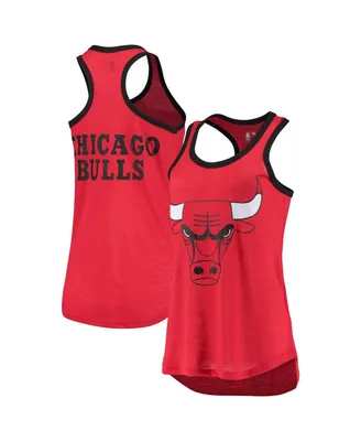 Women's Red Chicago Bulls Showdown Burnout Tank Top