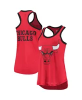 Women's Red Chicago Bulls Showdown Burnout Tank Top