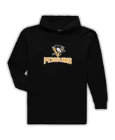 Men's Black Pittsburg Penguins Big and Tall Pullover Hoodie Joggers Sleep Set