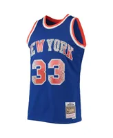 Men's Patrick Ewing Blue New York Knicks 1991-92 Hardwood Classics 75th Anniversary Diamond Swingman Jersey