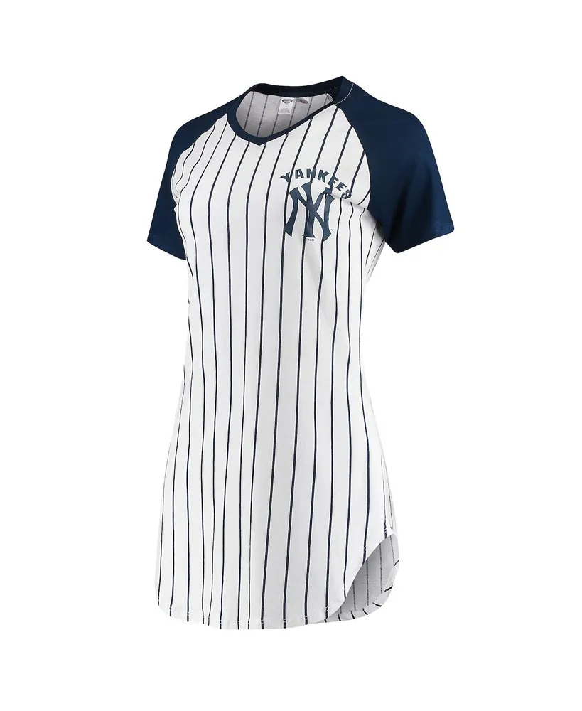 Women's White New York Yankees Vigor Pinstripe Nightshirt