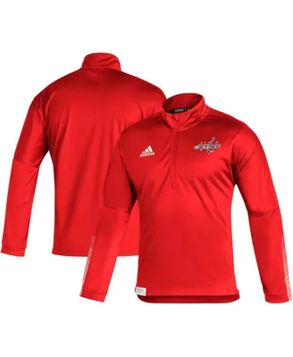 Men's adidas Red Washington Capitals Quarter-Zip Jacket