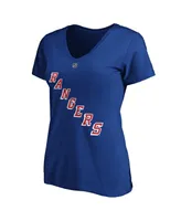 Women's Fanatics Alexis Lafreniere Blue New York Rangers Plus Name Number V-Neck T-shirt