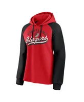 Women's Fanatics Red and Black Portland Trail Blazers Record Holder Raglan Pullover Hoodie