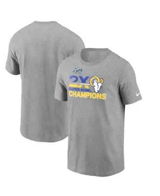 Men's Nike Heather Gray Los Angeles Rams 2-Time Super Bowl Champions T-shirt