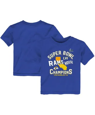 Toddler Girls and Boys Fanatics Royal Los Angeles Rams Super Bowl Lvi Champions Hard Count Hometown T-shirt