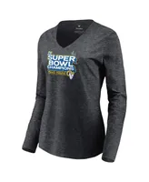 Women's Fanatics Charcoal Los Angeles Rams Super Bowl Lvi Champions Parade V-Neck Long Sleeve T-shirt