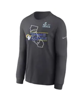 Men's Nike Anthracite Los Angeles Rams Super Bowl Lvi Champions Hometown Long Sleeve T-shirt