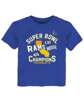 Toddler Girls and Boys Fanatics Royal Los Angeles Rams Super Bowl Lvi Champions Hard Count Hometown T-shirt