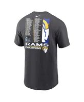 Men's Nike Anthracite Los Angeles Rams Super Bowl Lvi Champions Roster T-shirt