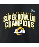 Men's Fanatics Black Los Angeles Rams Super Bowl Lvi Champions Schedule T-shirt