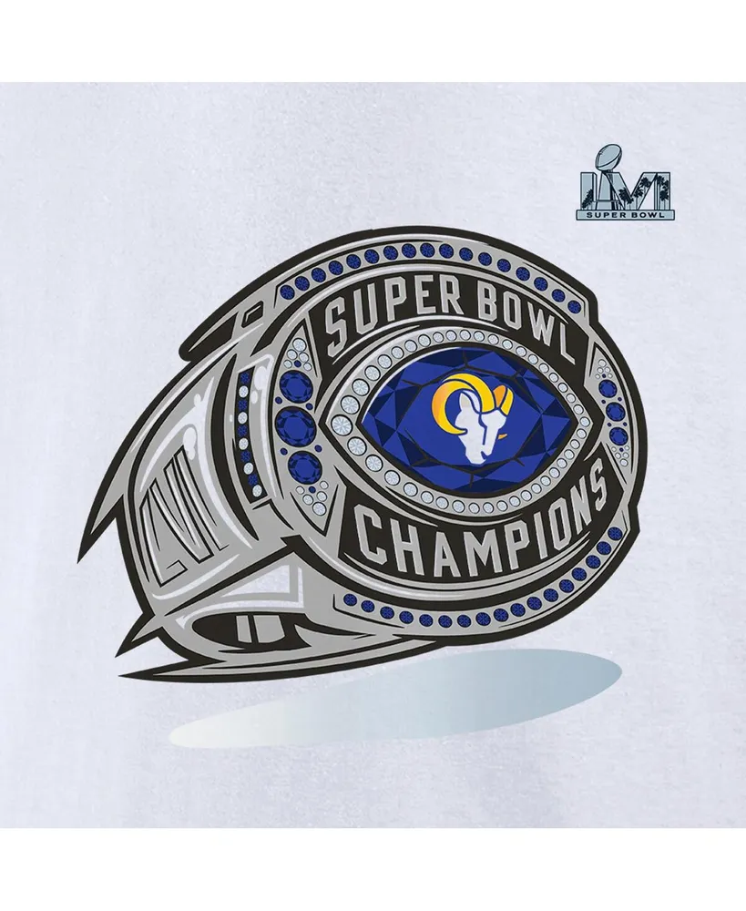 Men's Fanatics White Los Angeles Rams Super Bowl Lvi Champions Big Tall Ring T-shirt