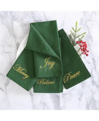 Elrene Holiday Sentiments Napkins, Set of 4