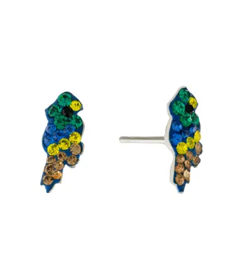 Giani Bernini Multicolor Crystal Parrot Stud Earrings in Sterling Silver, Created for Macy's