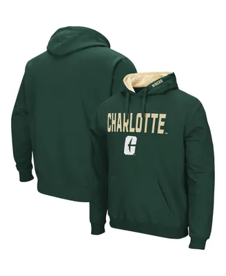 Men's Colosseum Green Charlotte 49ers Arch and Logo Pullover Hoodie