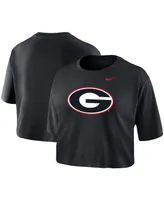 Women's Nike Black Georgia Bulldogs Cropped Performance T-shirt