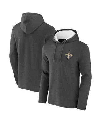 Men's Nfl x Darius Rucker Collection by Fanatics Heather Charcoal New Orleans Saints Waffle Knit Pullover Hoodie