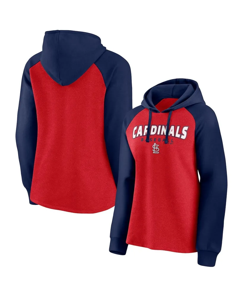 Women's Fanatics Red, Navy St. Louis Cardinals Recharged Raglan Pullover Hoodie